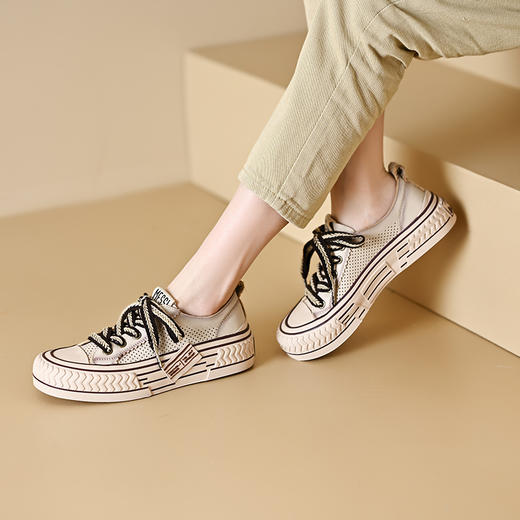 时尚韩版，透气系带真皮板鞋KFY-32114 商品图3