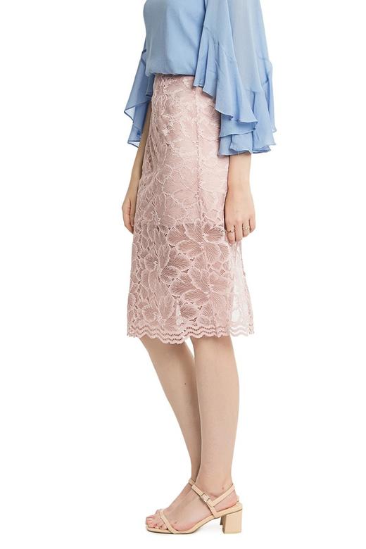 SUMMER & SAGE 粉色钩花镂空包臀裙 2482 商品图2