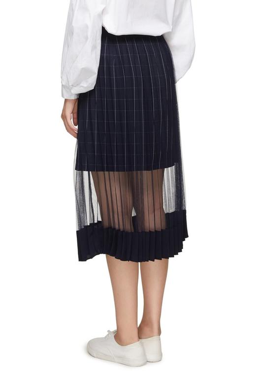 Betu百图 透视网纱双层式格纹半身裙 8924 商品图2