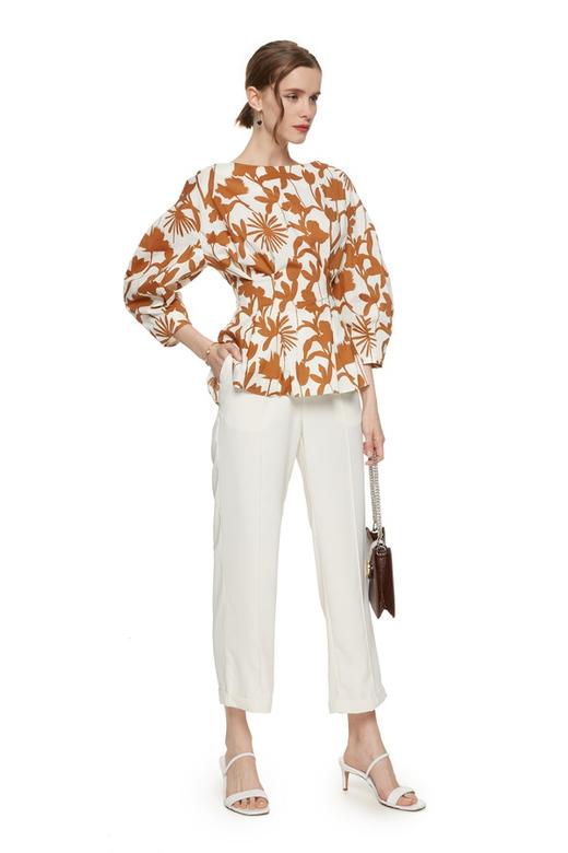 OCTAVIA 黄色印花一字肩上衣 6992 商品图4