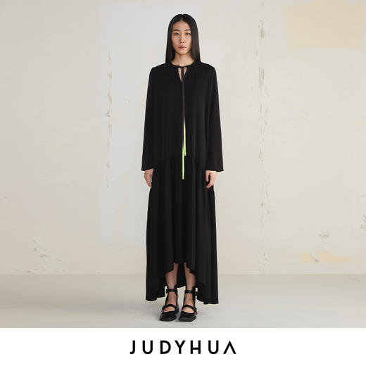 JUDYHUA 系带弧线拼接设计款连衣裙 商品图0