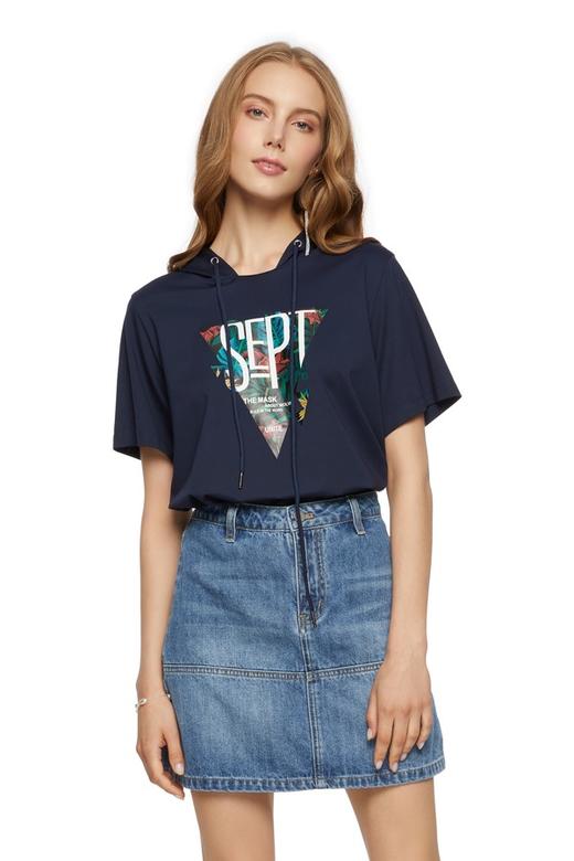 SUMMER & SAGE 字母印花连帽T恤 7204 商品图0