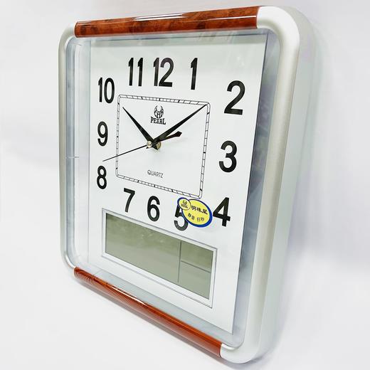 明珠星PW105方形石英钟挂钟钟表带电子液晶日期数字显示半透明底36*36cm一个 商品图1