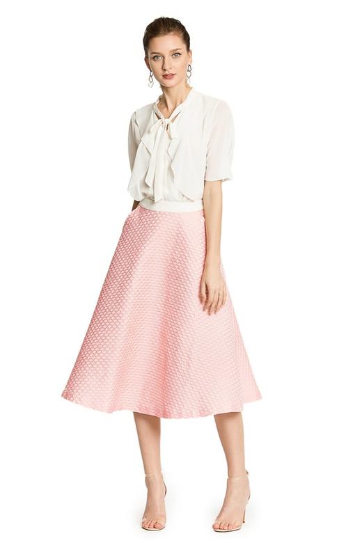 DEL CHEN 粉色肌理感A型半身裙 2534 商品图3