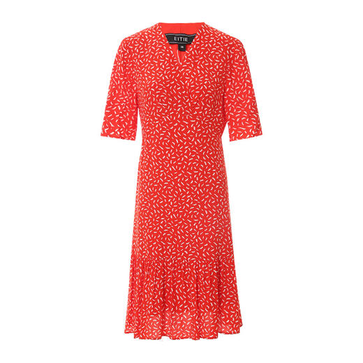 EITIE爱特爱夏季新款修身显瘦优雅V领印花连衣裙7007742 商品图5