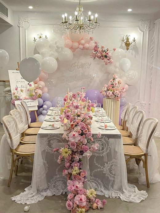 生日布置 粉色系瀑布鲜花 商品图5