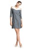Lia Shade 灰蓝色拼接领挖肩连衣裙 2108 商品缩略图1