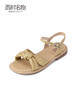 西村名物2023夏季新款仙女风一字带凉鞋蝴蝶结扣饰平底凉拖23161 商品缩略图1