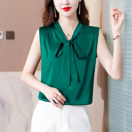 时尚内搭，蝴蝶结飘带背心外搭衬衣上衣KQL-A69N8339 商品图5