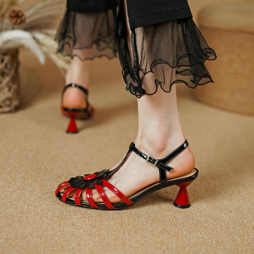 时尚韩版，拼色高跟凉鞋PS1337 商品图2