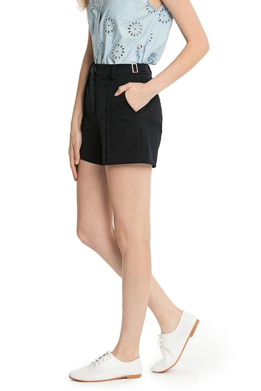 COCOLINDA 黑色缝线高腰短裤 2416 商品图2