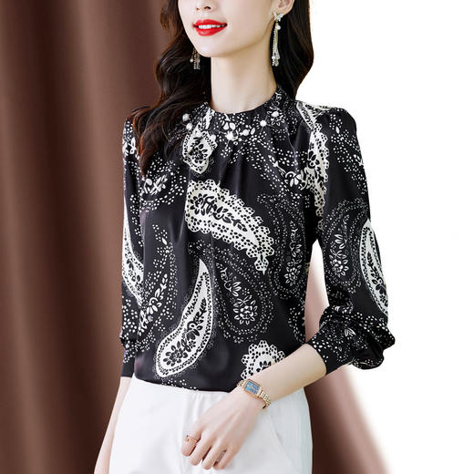 KQL 765G712印花衫韩版碎花衬衫妈妈装衬衣 商品图3