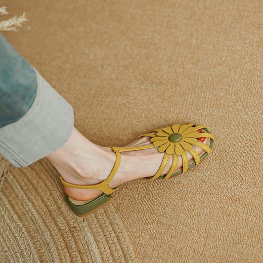 时尚韩版，超美丽花朵平底凉鞋PS1352 商品图0