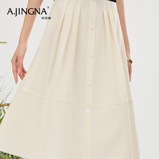 【积分兑换】阿菁娜法式褶皱复古高腰半身裙A28X113013 商品图4