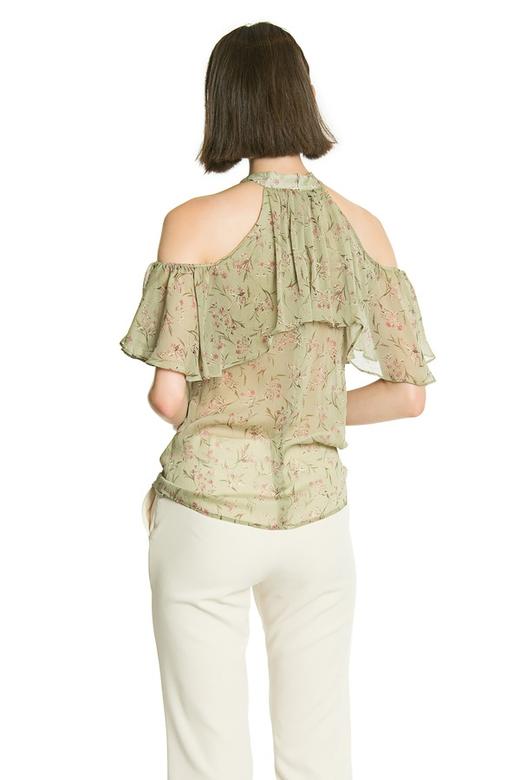 SUMMER & SAGE 印花露肩荷叶边上衣 2876 商品图2