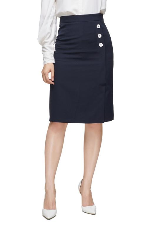 LNNNS 纽扣装饰高腰半身裙 9087 商品图0