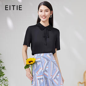EITIE爱特爱夏季新品通勤百搭优雅舒适立领小上衣7013716
