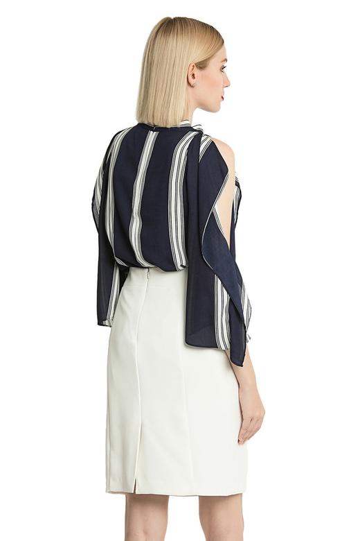 AVA 条纹挖肩系带上衣 2355 商品图3