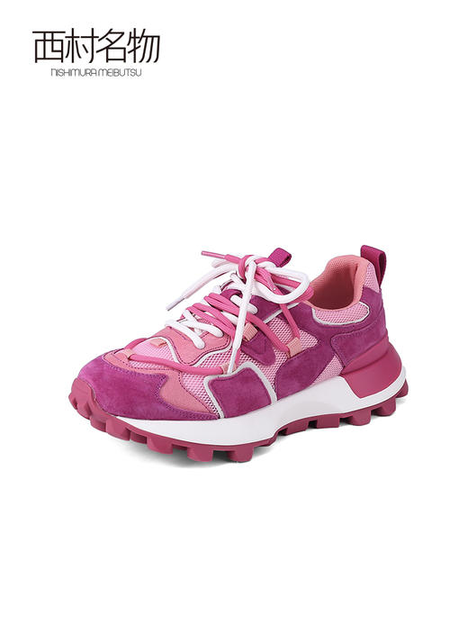 西村名物2023春夏新款松糕厚底运动鞋增高女轻便透气阿甘鞋33461 商品图2