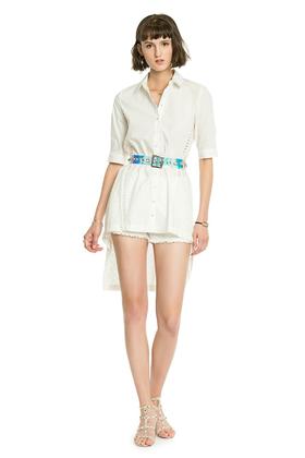 DONG DE XI 镂空设计不对称衬衫 3044