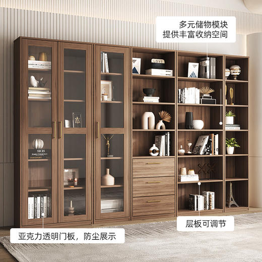 喜梦宝书柜书架简约抽屉式书柜家用组合柜书房置物架开放格展示柜爱登堡 商品图4