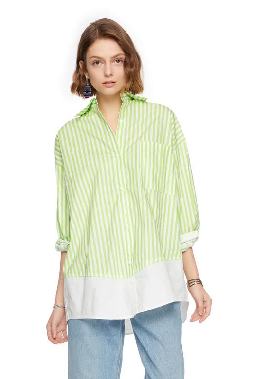 AVA 拼接条纹长衬衣 5974 商品图0