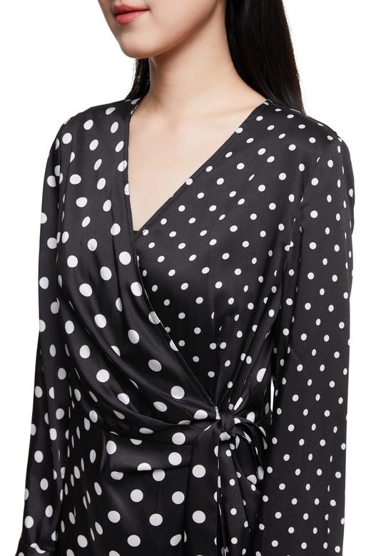 LNNNS 围裹系带黑白波点连衣裙 8891 商品图3