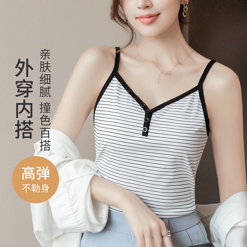 风仪玉立 吊带背心(VIP) 显瘦条纹夏季小吊带背心女外穿修身美背内搭打底上衣