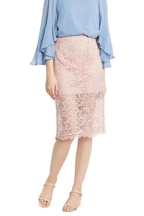 SUMMER & SAGE 粉色钩花镂空包臀裙 2482