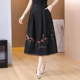 新中式半身裙2023夏季新款妈妈装国风复古中长裙AHM-dzfs5886