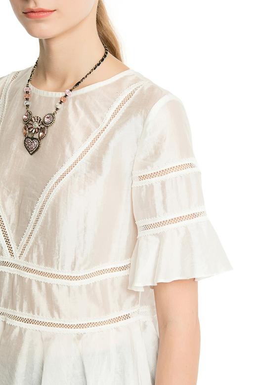 SUMMER & SAGE 白色镂空亮泽上衣 2479 商品图4