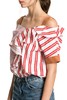 ROSEHOO 拼接条纹荷叶边饰挖肩上衣 2507 商品缩略图7
