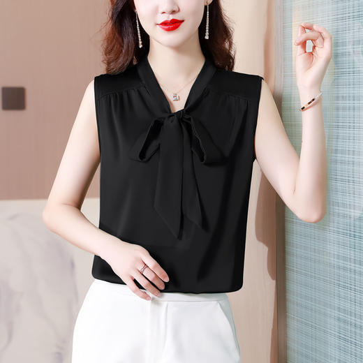 时尚内搭，蝴蝶结飘带背心外搭衬衣上衣KQL-A69N8339 商品图2