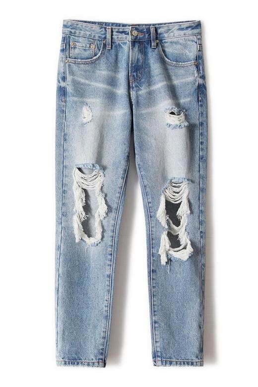 FIVE PLUS（5+） 破洞磨边高腰牛仔裤 7192 商品图3