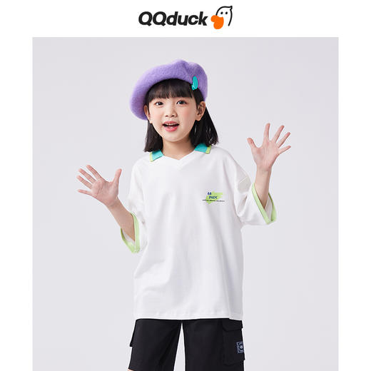 【清仓捡漏】【120-160】男女童凉感短袖POLO衫上衣可可鸭（纯棉） 商品图0