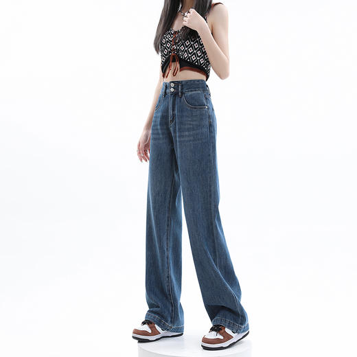 【HEY+JEANS】 窄版天丝港风 牛仔阔腿裤 拖地裤 2205# 商品图2