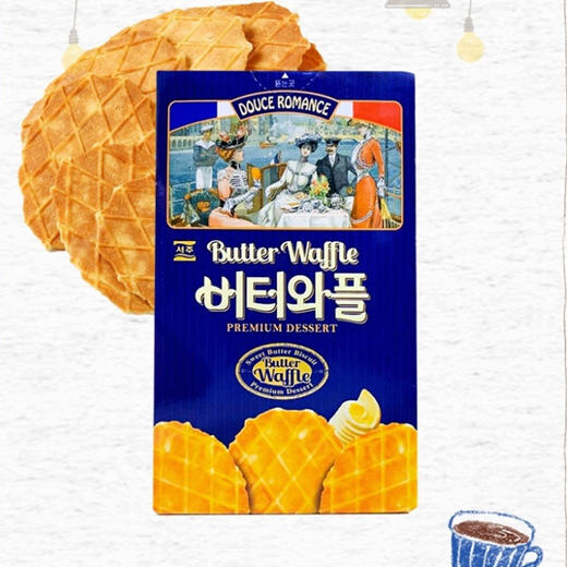 韩国进口SEOJU黄油华夫脆饼干55g 商品图0