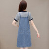 QYM 63076 -Y时尚气质连衣裙牛仔裙拼结短袖假两件 商品缩略图2