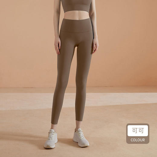 2023莱卡裸感瑜伽裤女紧身高腰无尴尬线弹力蜜桃臀跑步运动健身服 商品图6