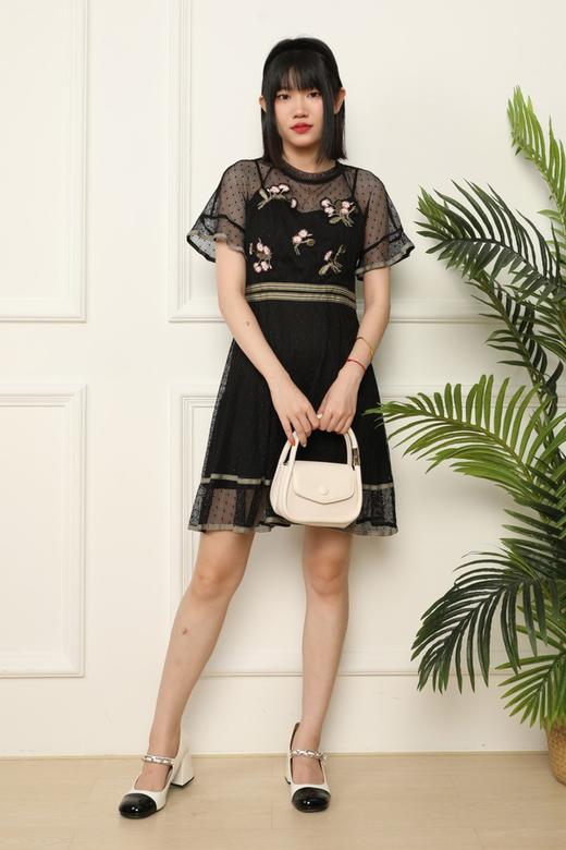 SUMMER & SAGE 黑色半透明绣花连衣裙 2883 商品图2