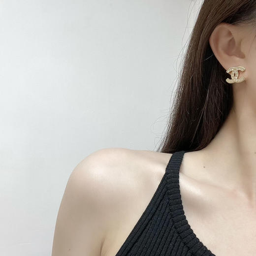 CHANEL香奈儿双c满钻耳钉耳环 商品图1
