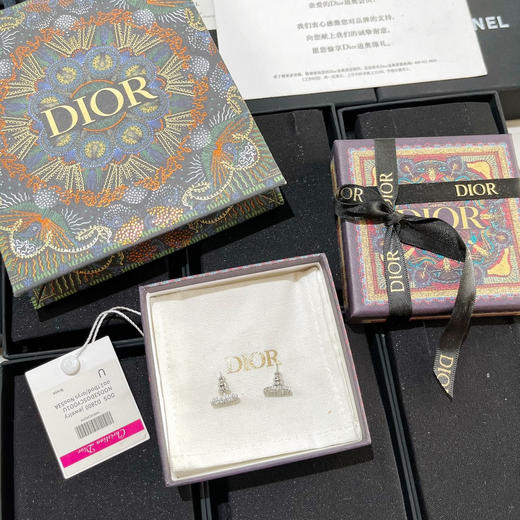 DIOR迪奥CD满钻耳钉耳环 商品图8