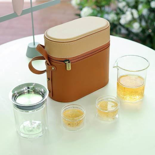 哲品 悦游旅行茶具套装2人便携户外茶具带茶具包现代茶具整套 商品图1