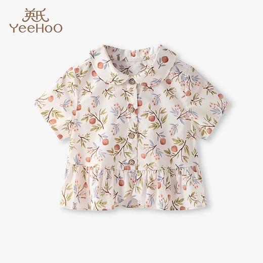 英氏女童衬衫夏装纯棉童装2023新款女宝可爱碎花上衣YRCCJ2P372A 商品图1