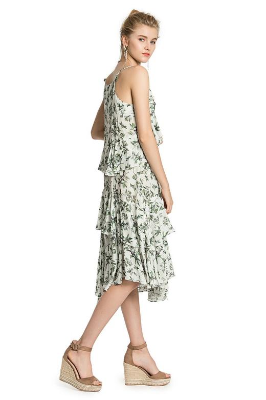 DONG DE XI 橄榄枝印花吊带连衣裙 2701 商品图2