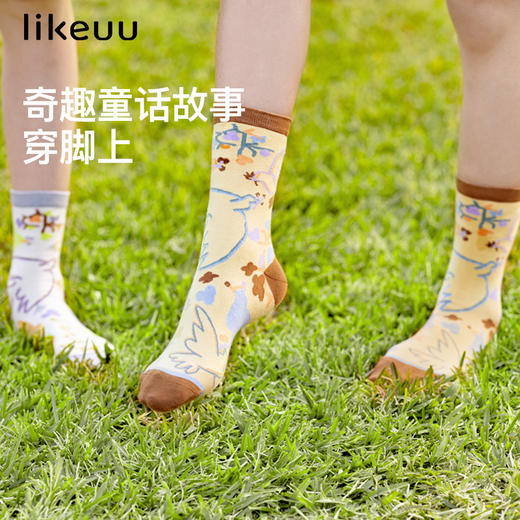 likeuu男女童袜子透气不易起球中筒袜两双装ZY 商品图1