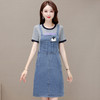 QYM 63076 -Y时尚气质连衣裙牛仔裙拼结短袖假两件 商品缩略图0
