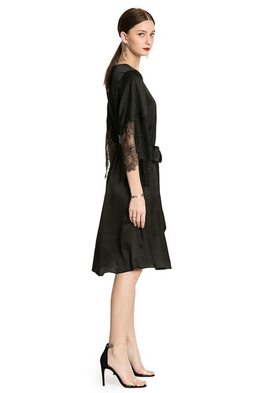 NOIR 蕾丝宽袖束腰连衣裙 2911 商品图1