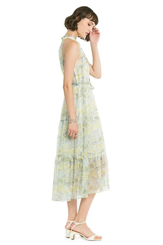 SUMMER & SAGE 粉绿色调露肩印花连衣裙 3126 商品图1