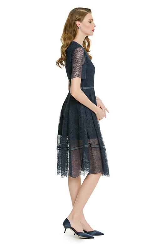 OCTAVIA 蓝色束腰散摆长裙 2884 商品图1